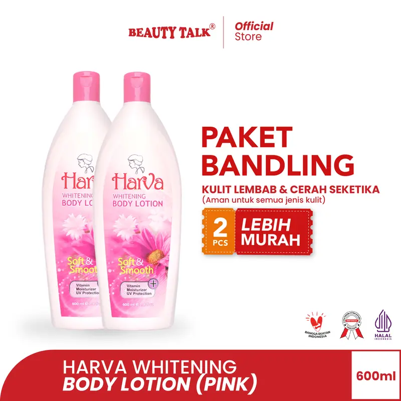 [ Bundle Hemat ] HARVA Body Lotion Pink ( 2 pcs ) - 600 ML 0