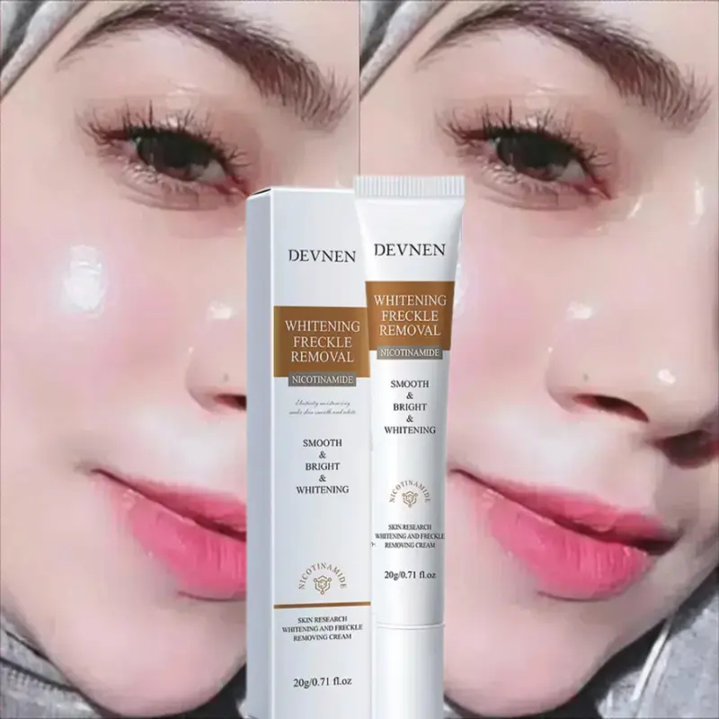 DEVNEN Krim Pemutih Wajah Glowing Cepat Untuk Light Spots Flek Hitam Brighten Skin 20gr Krim Glowing Cepat 【COD】 Memutihkan Mencerahkan Kuning Perawatan 1