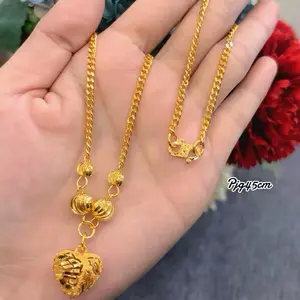 Ayrahaccesories kalung love daun lapis emas 24 K
