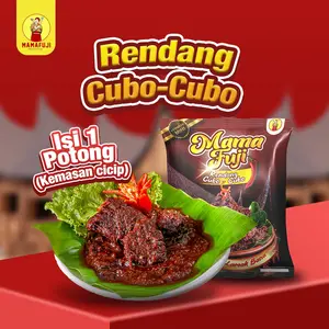 [NEW LAUNCHING] Mamafuji - Rendang Daging Cubo-Cubo 80 Gram (Kemasan Cicip) Isi 1 Potong Daging