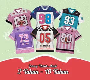 Atasan Kaos Jersey Anak 2-10Thn Oversized Dryfit Rugby