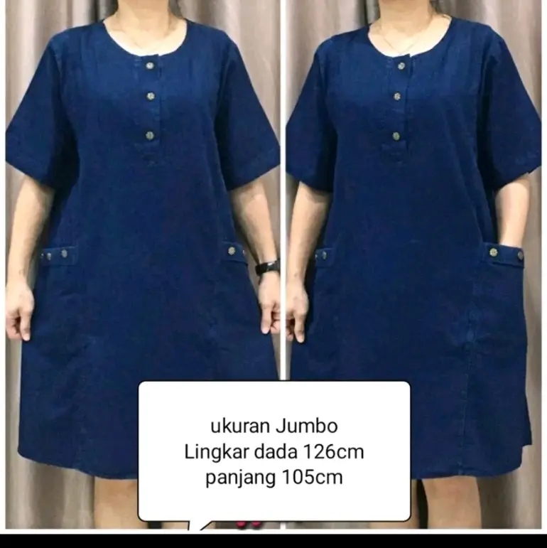 0Dress Jeans Dewasa Polos muat 50 - 120kg/ standar s.d extra big