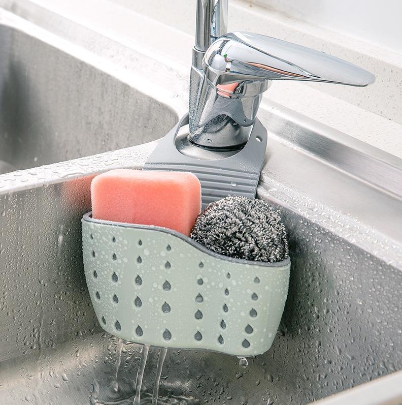  Giỏ đựng giẻ rửa bát đồ rửa chén găn vòi nước có móc cài tiện lợi DN173 