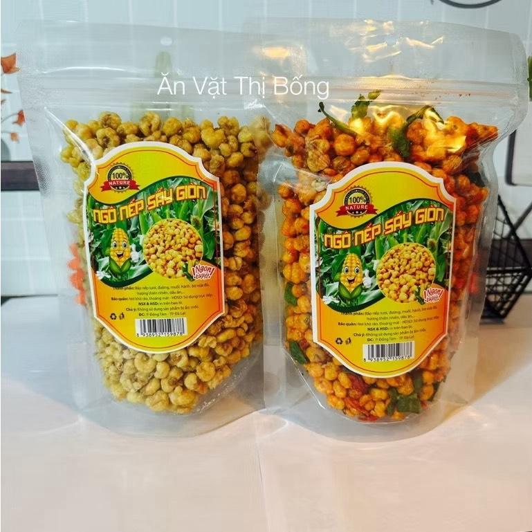  Túi 100G,200G,300G Ngô Nếp Sấy Giòn ,Ngô Cay Khô Bò Lá Chanh Thơm Ngon Giòn Tan Ăn Là Mê 