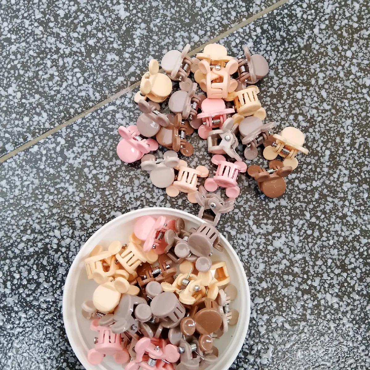 jepit rambut mini isi 10 warna peach Anak Cewe Love Clips
