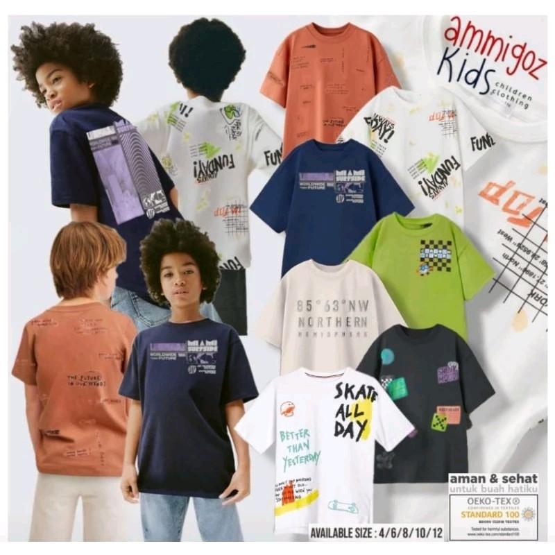 Kaos Ammigoz kids anak laki laki size 4-12y 0