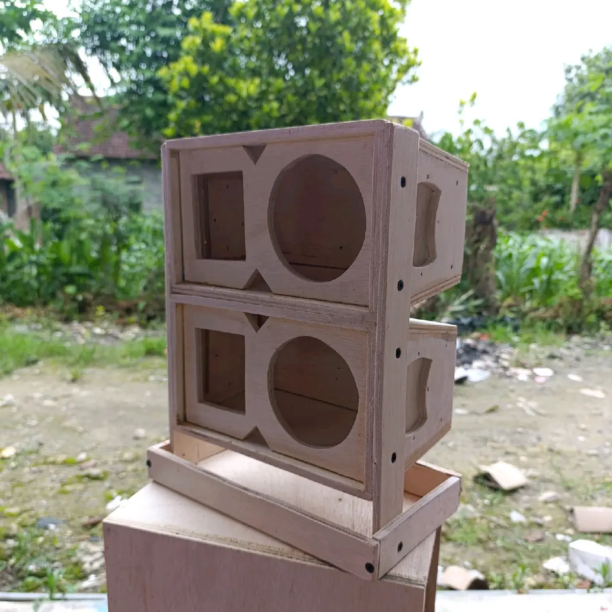 Paket Box speaker line aray 4 inch 2 biji + dudukan Speaker tl3 twitter
