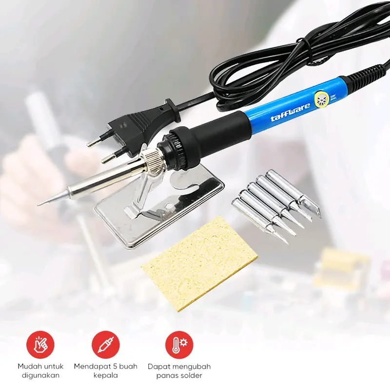 Adjustable Temperature Soldering Iron Fast Heating 60W with 5 Tips - CS-31 - Black Temperature Ceramic Electric Iron 0
