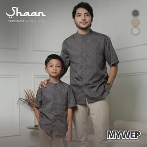 MYWEP Shaan Koko Couple Ayah dan Anak Lengan Pendek Edisi Baju Muslim Dewasa Lebaran 2026 Elegan & Eksklusif