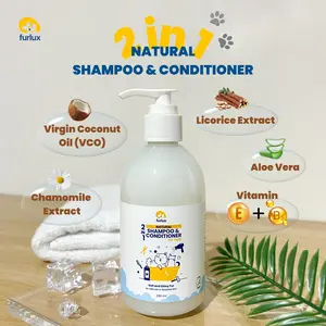 FURLUX - 2 in 1 Natural Shampoo & Conditioner for Pets 250ml | Shampoo Anjing & Shampoo Kucing