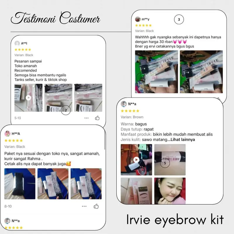 3in1 Eyebrow irvie BPOM Cetakan alis tali Free Concealer 3