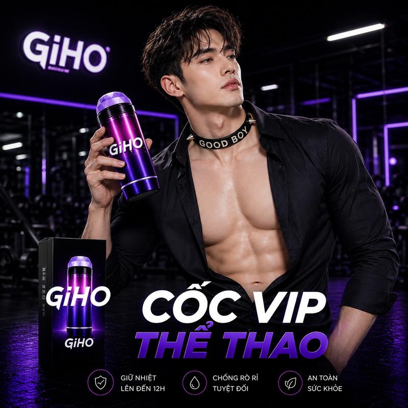 CỐC VIP Thể Thao Cho Nam Tập Gym Thể Thao, Giữ Nhiệt Cao Cấp 600ml Có Ron Chống…