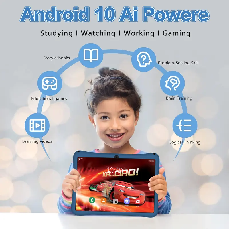 【Hancdon】Tablet Edukasi Anak Easytech F12 Dengan Kemasan Tas / Tablet Android Untuk Belajar Anak / Tablet Aipet Anak Murah Layar Sentuh 7 inch Wifi aipet anak tab Bluetooth Kamera Kartu 6