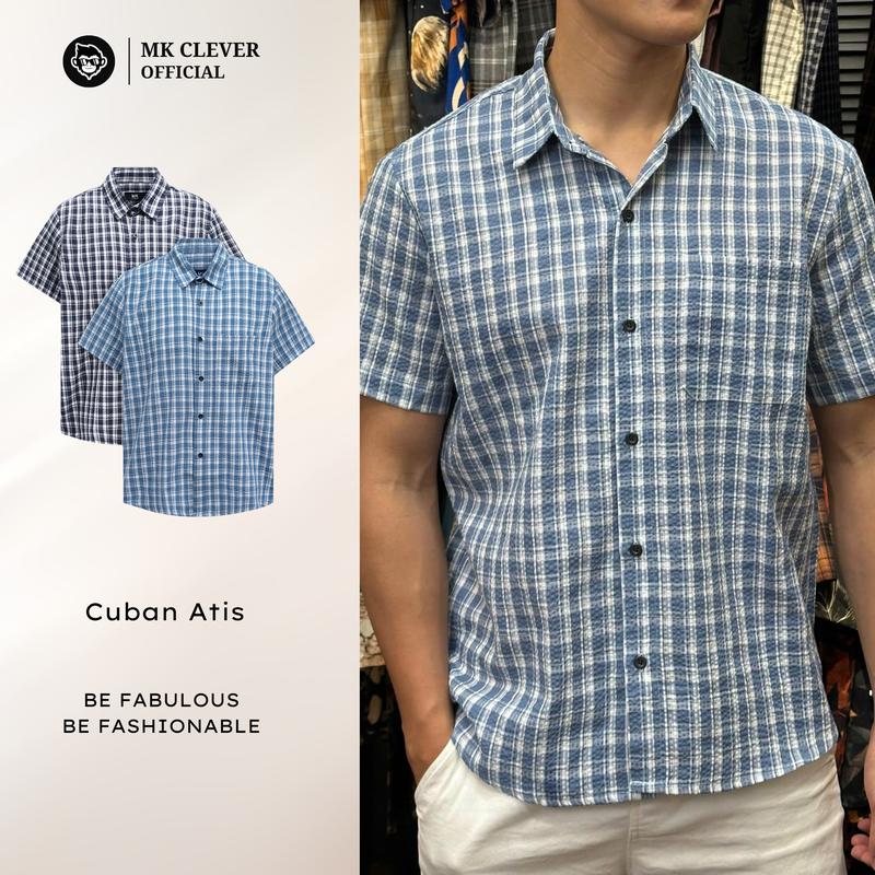  Áo sơ mi Cổ Đức ATIS MK CLEVER họa tiết kẻ sọc Chất liệu vải thô cotton siêu đẹp form dáng trẻ trung Menswear Nam 