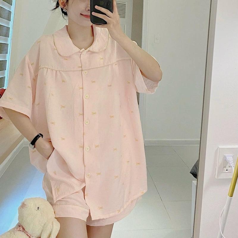 Bộ đồ ngủ nữ, đồ mặc nhà mùa hè Jemcloset ,chất vải Đũi Hàn mịn, form dáng rộng thoải mái PAMMI - 8181