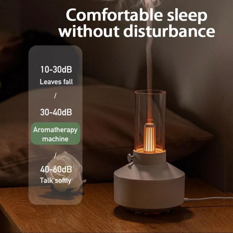 Retro Diffuser Humidifier | 2-Stage Nightlight | Therapeutic Candlelight Mood Enhancer | Essential Oil 5