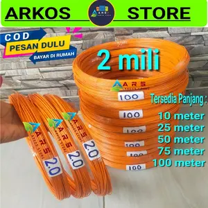 Jeruji Fiber 2 mm Oren Hitam putih  Panjang 100 Meter Hitam Glossy - Produk Import Berkualitas Terbaik untuk Kandang Burung & Kreatif