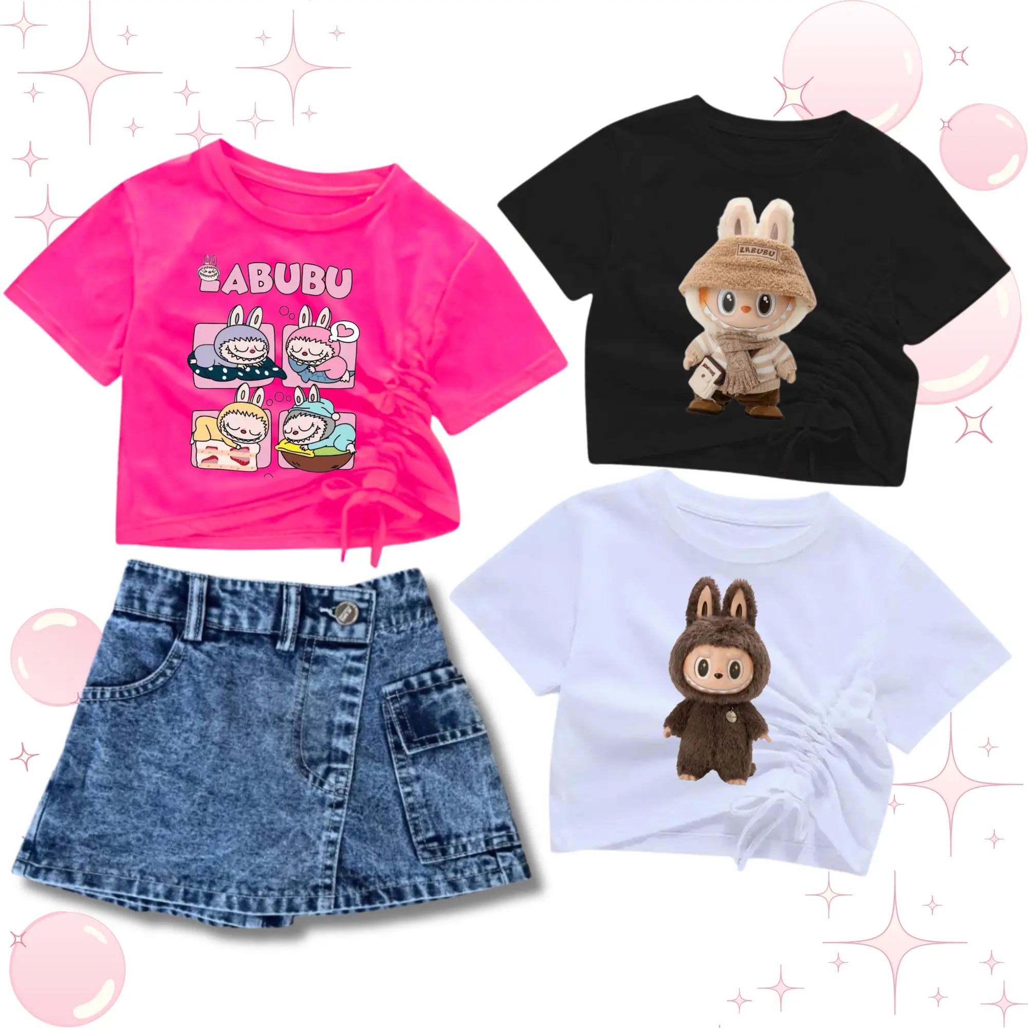 SETELAN ROCELA KARGO DAN KAOS ANAK PEREMPUAN