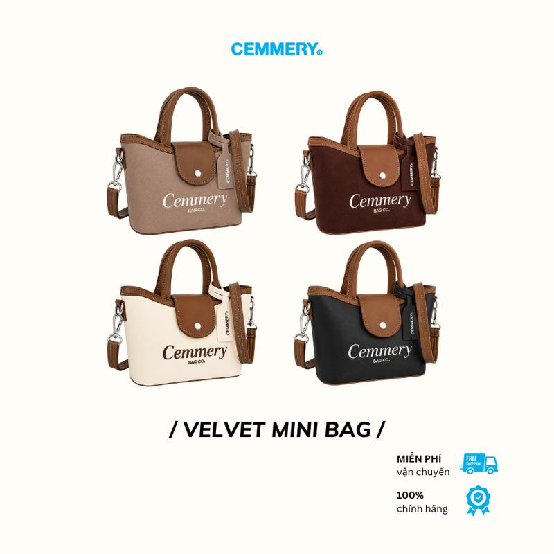Túi Đeo Chéo CEMMERY Local Brand Chính Hãng Velvet Mini Bag Logo Thêu Nắp Nam Châm 4 Màu