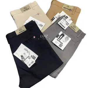 Celana Chinos Casual Stretch Pria Wanita Model Slim Fit Melar Katun Twill Panjang 98-100cm untuk Formal Dewasa Kantor Kerja Nyaman Lembut Bahan Katun Twill Tersedia Warna Abu Hitam Krem