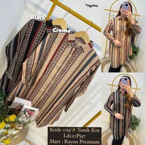 tunik agatha tunik wanita kekinian  bahan rayon premium full kancing