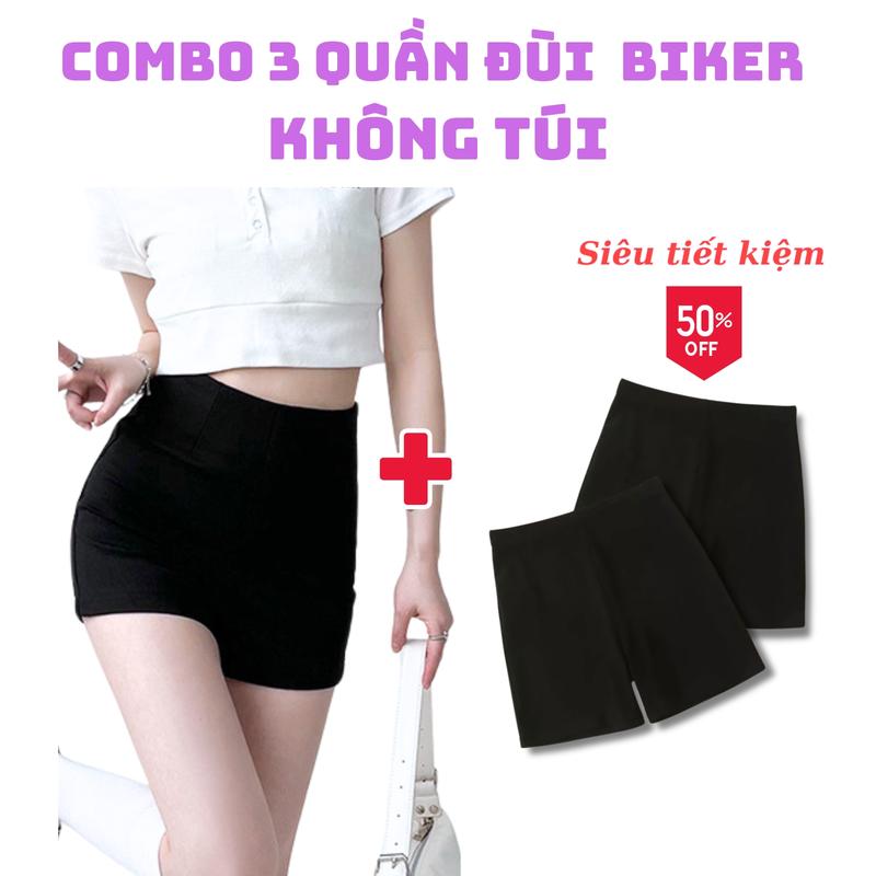  Combo 3 quần short đùi biker ôm body thể thao thoáng mát quần short idol QĐ001  Sport Cotton Tập Thể Dục Tập Yoga 