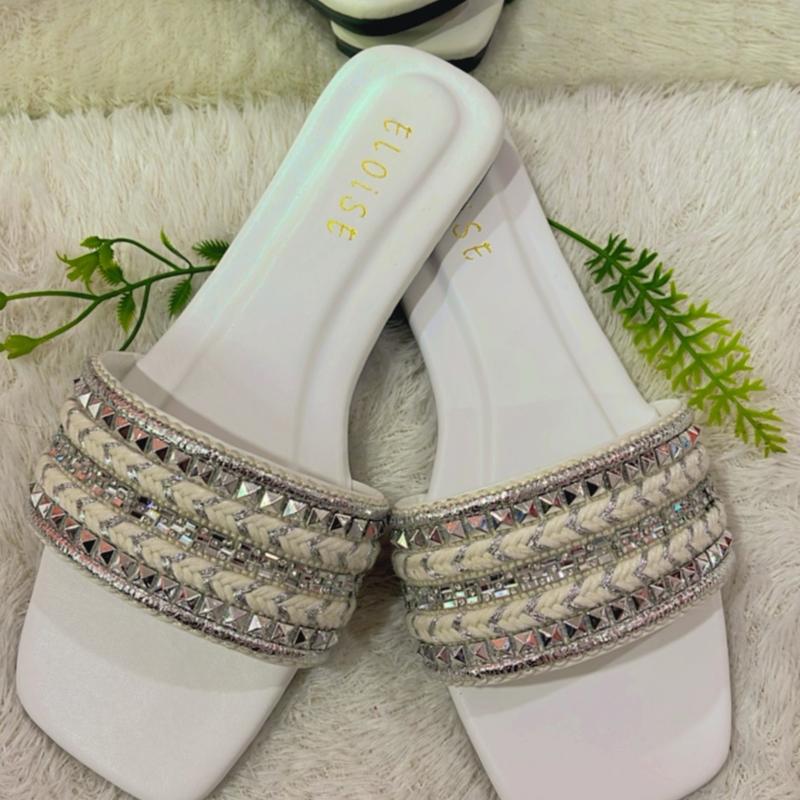 Eloisee NARA Sendal Flat Wanita/ Sendal Teplek / Sendal Slop Wanita / Sendal Wanita Kekinian / Sendal Viral Sandal Hitam Cewek 0