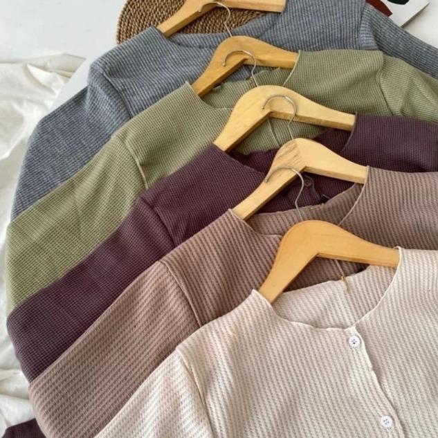 Cardigan Rajut Crop Atasan Wanita Pastely Panjang Baju Fit Rib Knitwear 3