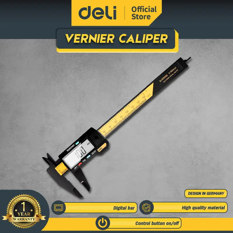 [Exculsive Launch] Deli Jangka Sorong / Vernier Caliper 150mm DL90150B - Tanpa Case