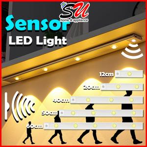 SU Motion Sensor Cabinet Light LED Strip 12 to 60cm Dimmable 3 Color USB Rechargeable Lighting Lamp for Home Office Kitchen White