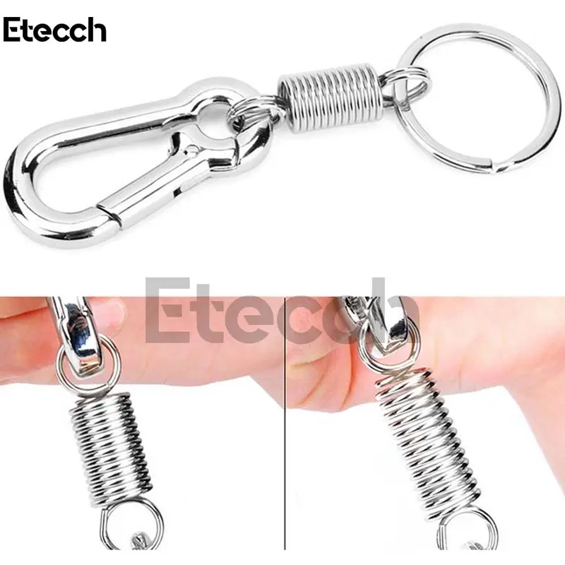 Carabiner Per Spring Carabiner Keychain Stainless Steel, Black, Silver and Gold. Pengait Elegan 3