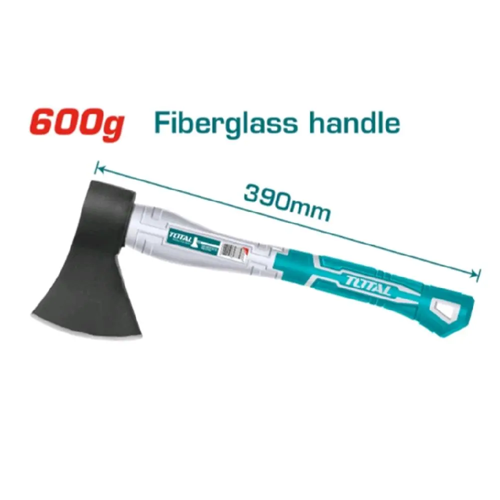 TOTAL Pisau Kayu 600g dengan Pegangan Fiberglass Panjang 390mm Alat Tukang Berkualitas Tinggi