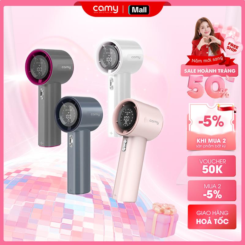 Quạt cầm tay tích điện Camy Super Turbo Fan quạt mini 100 tốc độ gió màn hình led bảo hành 6 tháng