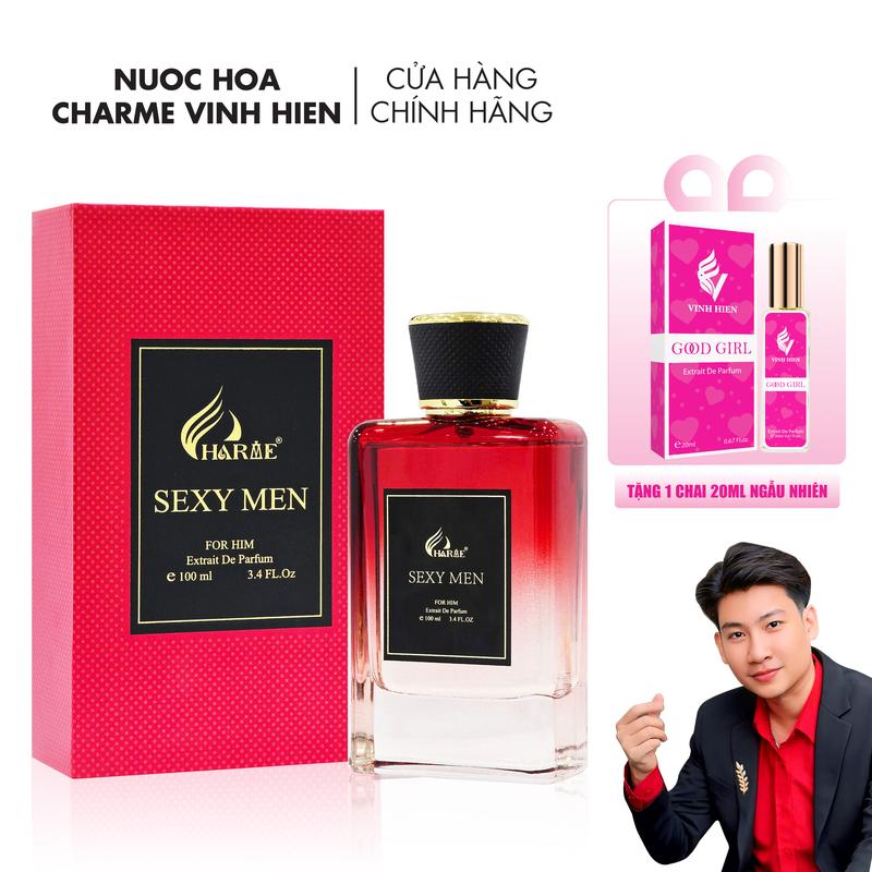  Nước Hoa Charme SEXY MEN 100ml  - Tặng 1 Chai 20ml - Cosmetic Xịt Thơm Women - H R V E 