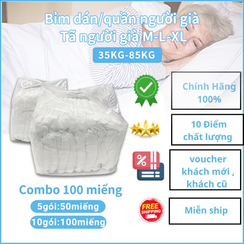 Freeship Combo 100 miếng AIJIAQI bỉm dán quần người lớn từ 35-85kg tã bệnh nhân giá rẻ tã lót cho bà bầu