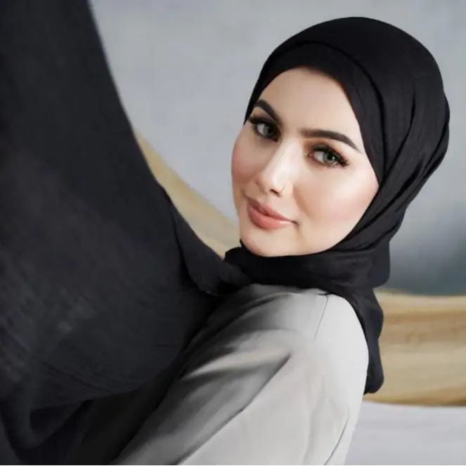 Heeriye Series BUNDLING MANJAH - NAVY - ASH GRAY - MATCHA PASHMINA SHAAL Jilbab Muslim Hitam Kerudung Empat Square Segi Pad 8