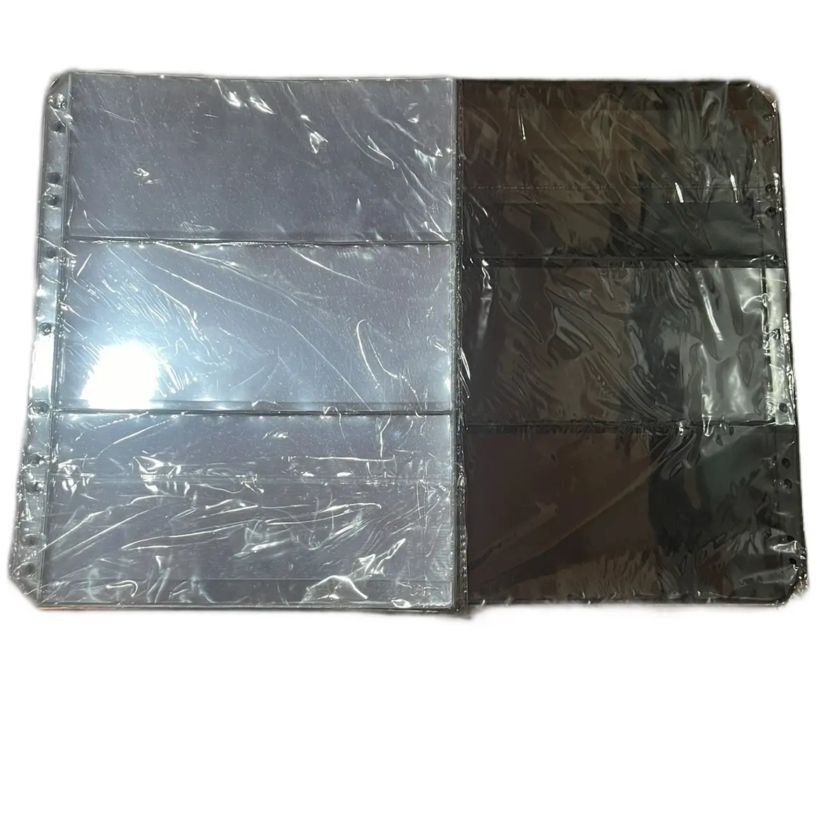 Plastik Refill untuk Uang / Prangko sekat 3 Transparant dan Hitam