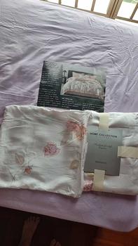 Product Review of T9 Tencel Sweet and Coloured Flowers on White 1800TC Quality Bedsheet and separate QUILT COVER sets from B**) 0