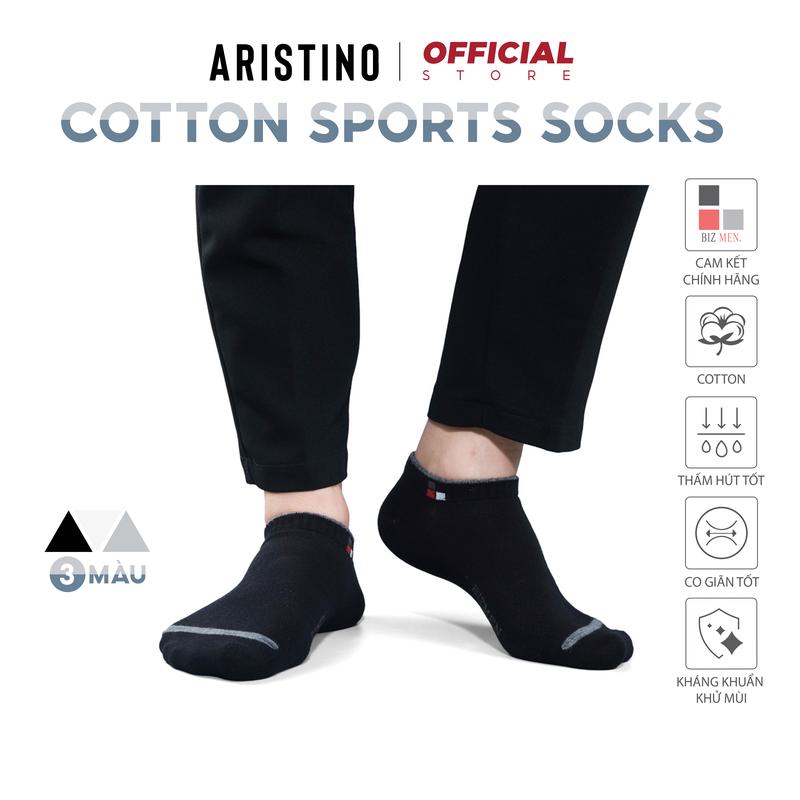 ARISTINO Tất vớ nam công sở ARISTINO Bizmen cổ ngắn cotton mềm mịn kháng khuẩn khử mùi chống hôi chân - CSP05
