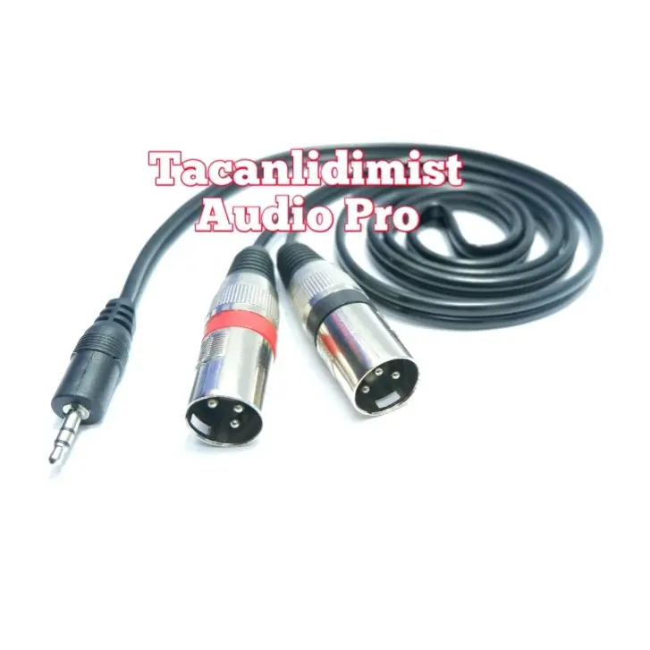 Kabel mixer ke hp jack mini stereo 3.5mm to 2 xlr male kabel Atn berkualitas Amplifier Mixer