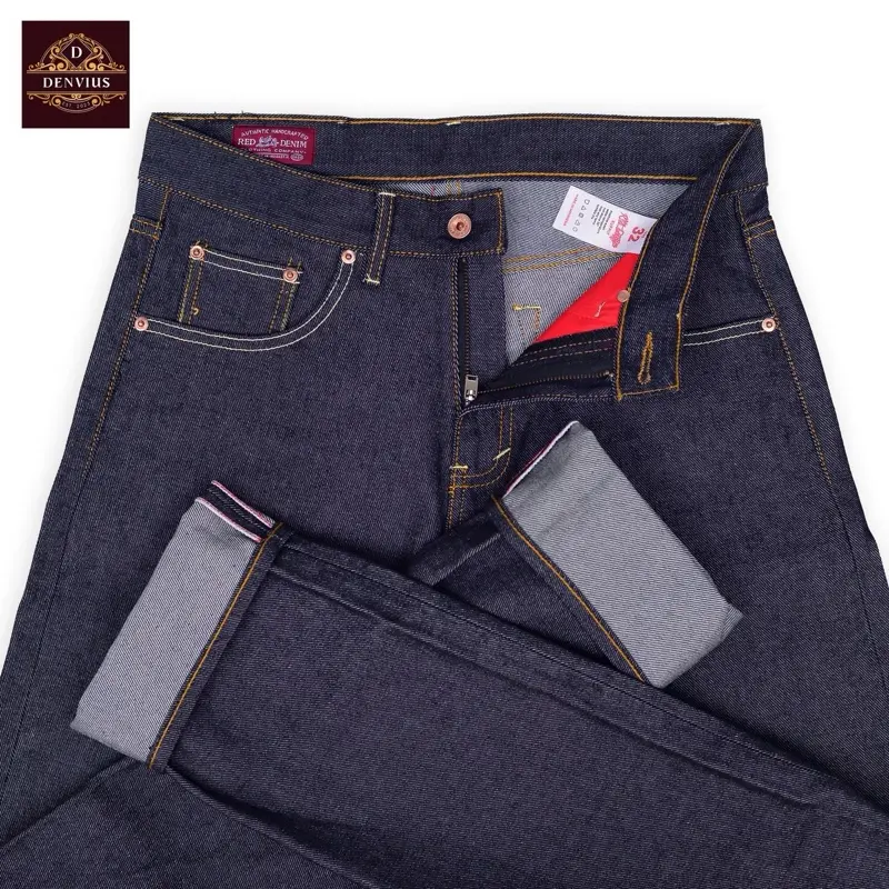 Celana pria denim dana pelajar Sanforized 15 Oz Black Indigo Original Best 6