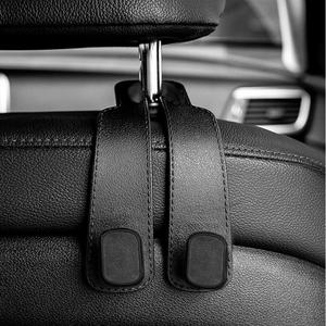 Paquete de 2 ganchos para reposacabezas del automóvil, ganchos duplos mejorados para el respaldo del automóvil, organizador para billetera y teléfono, accesorios de almacenamiento para interiores del automóvil