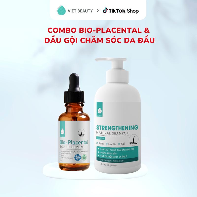 Tinh chất dưỡng nang tóc tăng mật độ tóc BIO-PLACENTAL & Dầu gội chăm sóc da đầu Việt beauty