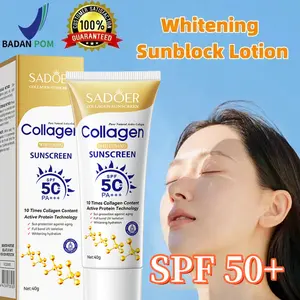 SADOER Sunscreen SPF50 PA+++ 40g – Sunblock Wajah & Badan, UV Protection, Ringan & Tidak Lengket