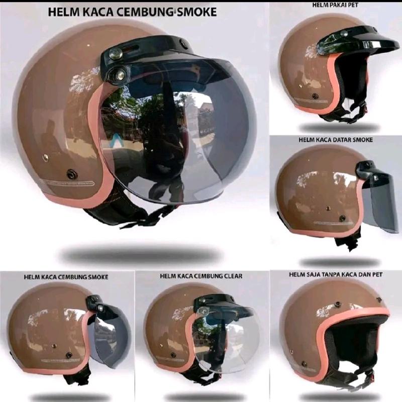 helm bogo solid hijab list pink warna polos pelingdung kepala saat berkendara motorcycle SNI ukuran universal (menyesuaian M,L,XL) cargloss keren 3