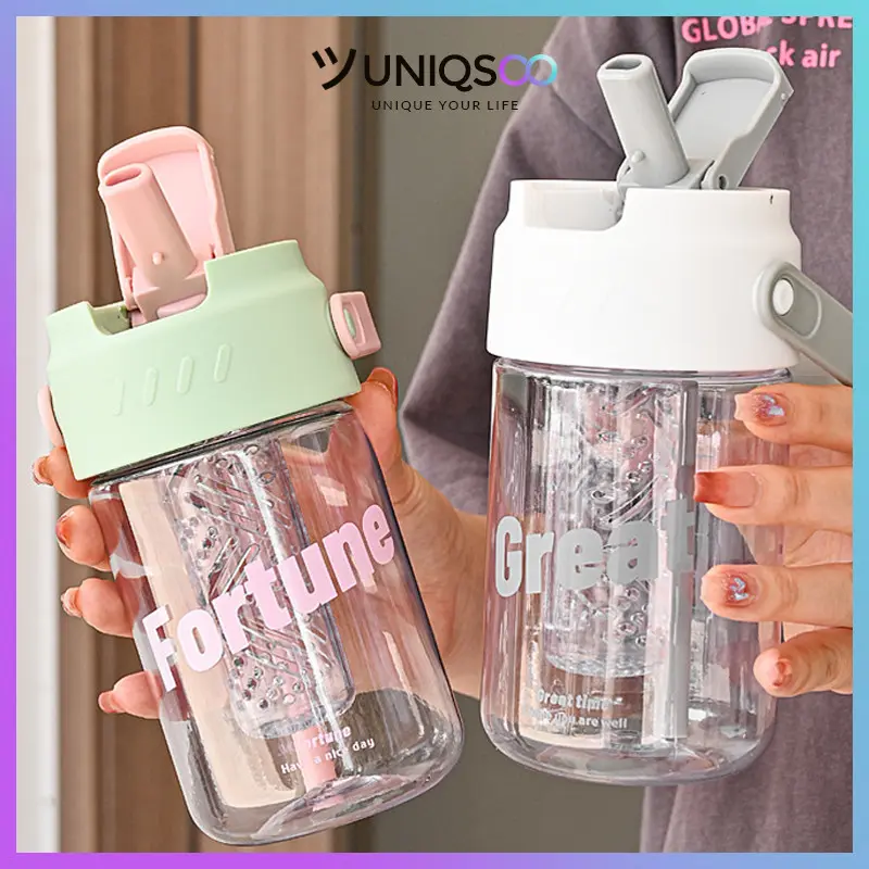 UNIQSOO Botol Minum Infused Buah 600ml 800ml Warna Pastel / Botol Minum Lucu Water Fruit Tumblr Tumbler Anti Tumpah / Botol Infus Buah Serbaguna Souvenir Hampers BZ022