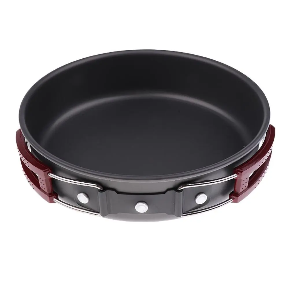 Portable Camping Cooking Aluminium Frying Pans Non Stick With Folding Handle