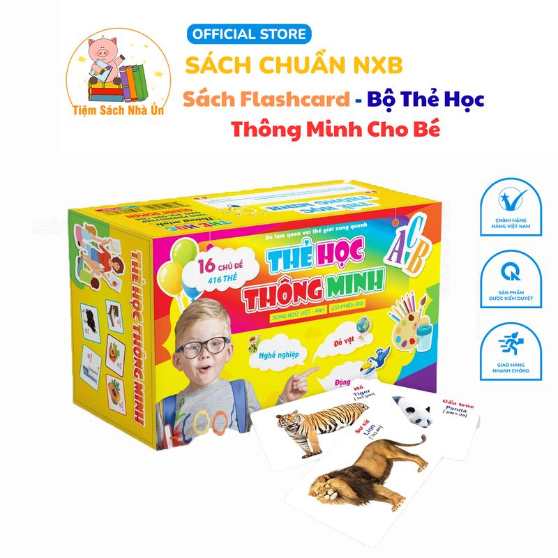  Sách Flashcard - Bộ Thẻ Học Thông Minh Cho Bé - 416 Thẻ Flashcards Tiếng Anh 16 Chủ Đề 