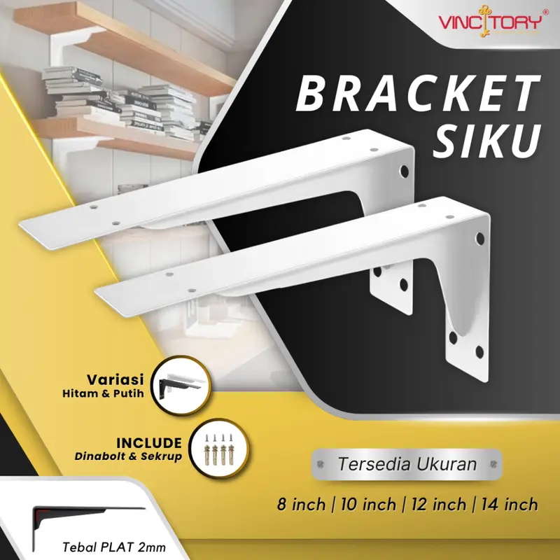 SIKU RAK Dinding Besi L Rak Penyangga Bracket Ambalan Sepasang | Bracket Siku Ambalan Dinding 1