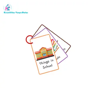 MOI.Creative: Flashcard Things in School / Yang Ada di Sekolah | 10 Kartu Edukasi | 10,5x6cm | Free Ring